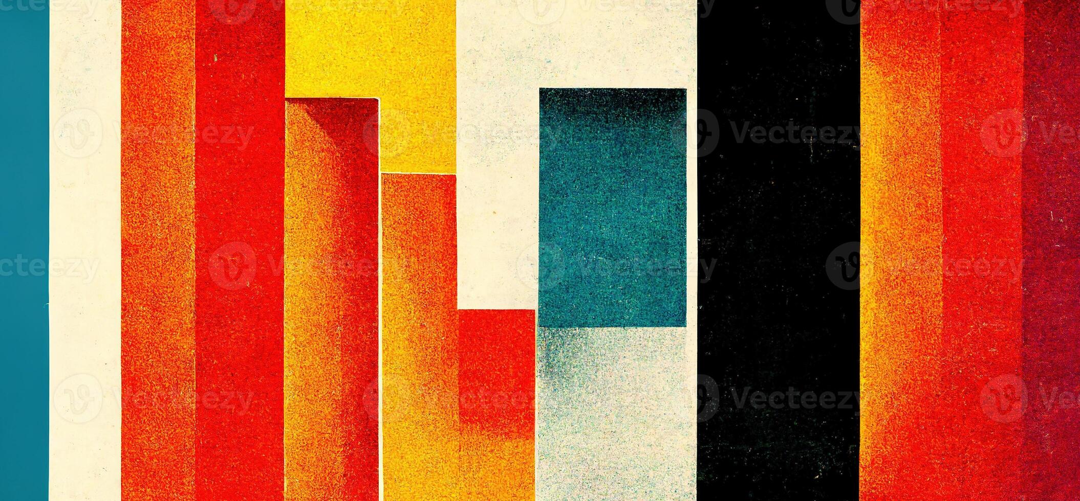 , abstract Bauhaus style background with grainy paper texture. Trendy contemporary minimal 20s geometric design. Digital art. photo