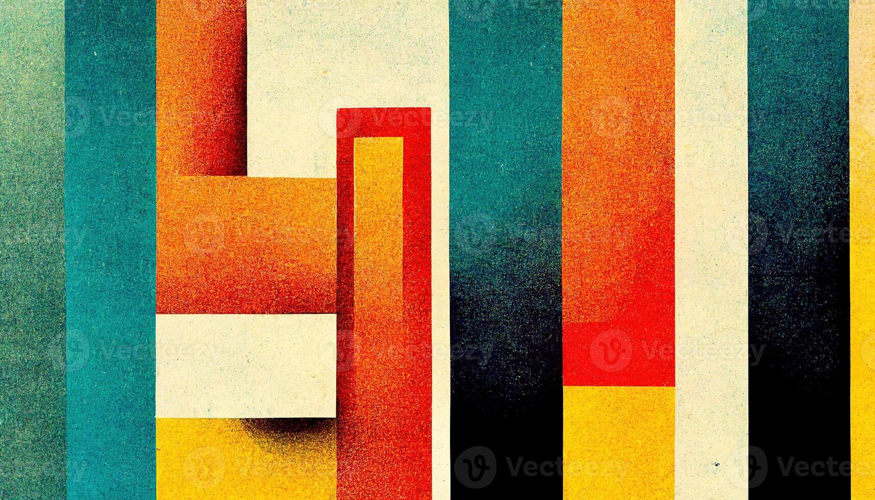 , abstract Bauhaus style background with grainy paper texture. Trendy contemporary minimal 20s geometric design. Digital art. photo