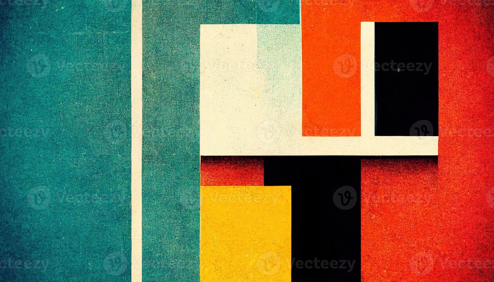 , abstract Bauhaus style background with grainy paper texture. Trendy contemporary minimal 20s geometric design. Digital art. photo