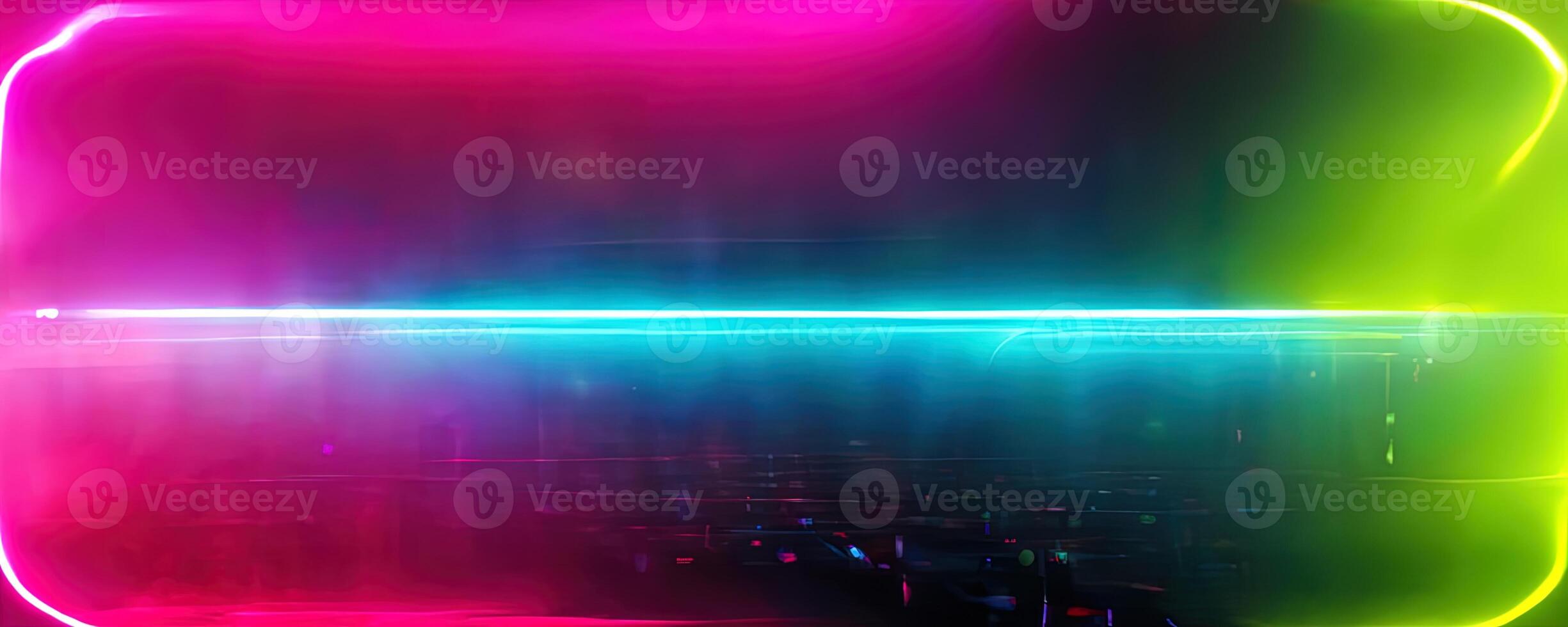 illustration of gaming background abstract, cyberpunk style of gamer wallpaper, neon glow light of sci-fi. Glowing iridescent neon lights for both light and dark backgrounds. photo