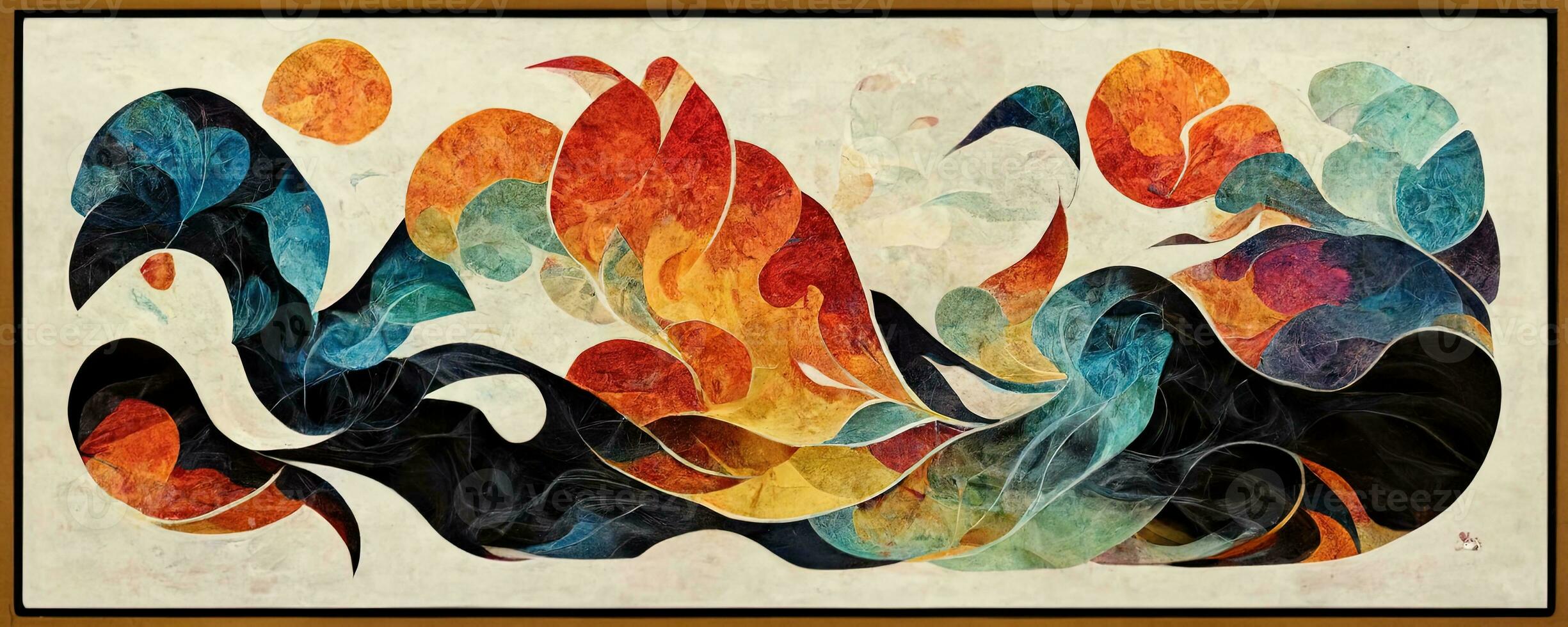 artistic colorful mosaic pattern smoke and fire. Collage contemporary print with trendy decorative mosaic pattern with different colors. Abstract floral organic wallpaper background illustration photo