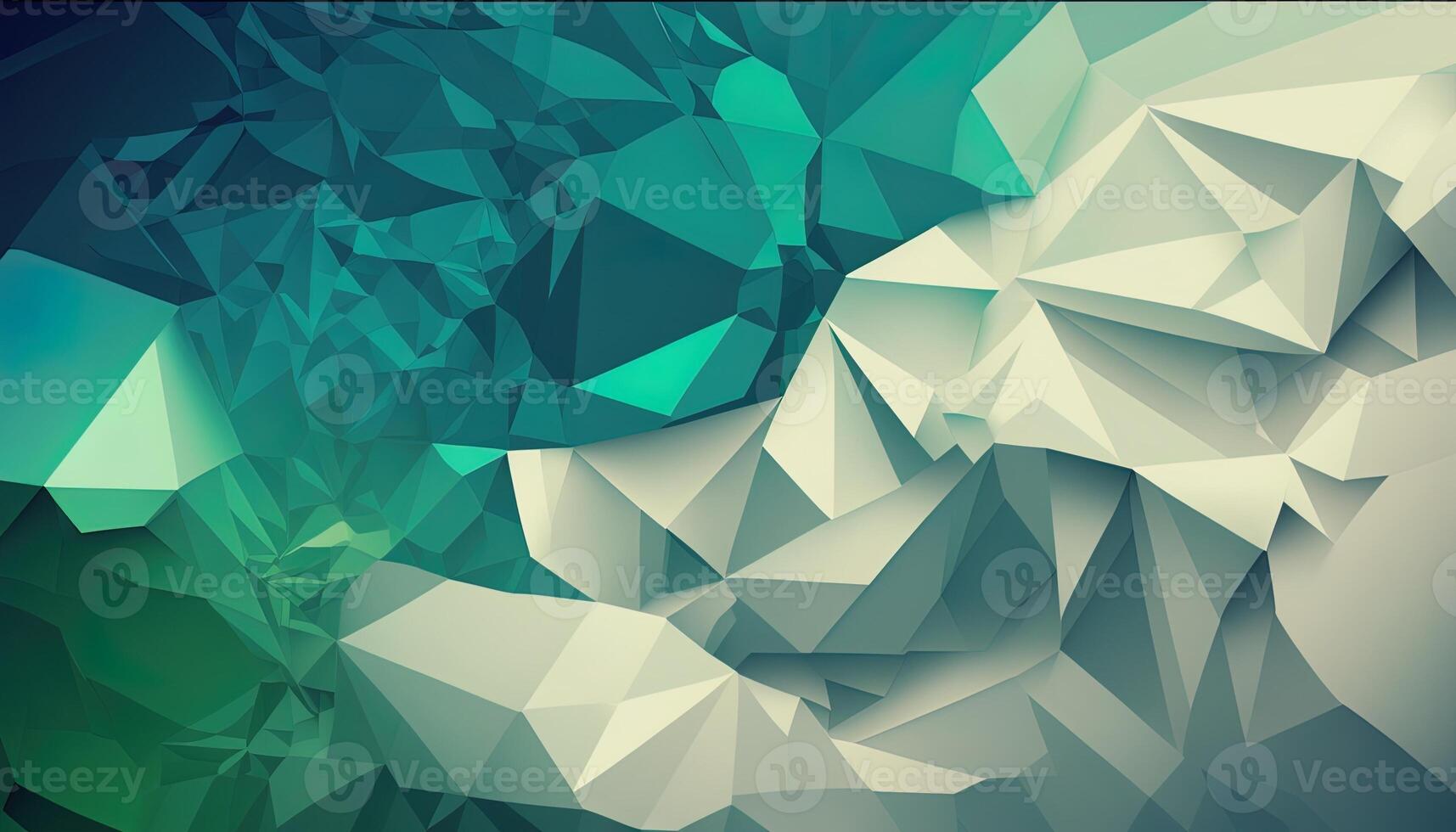 Polygonal high resolution pattern for background, white and teal and green flares. Abstract hexagonal polygonal low poly triangular high resolution futuristic green energetic background photo