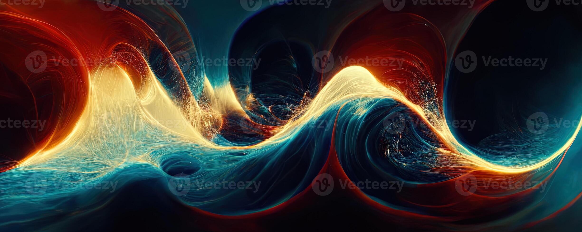 Illusion or dream, innovation or exploration, technology or sci fi. Physics quantum fluctuations 8k octane rendered ultra realistic. Digital art banner for game or movie. photo
