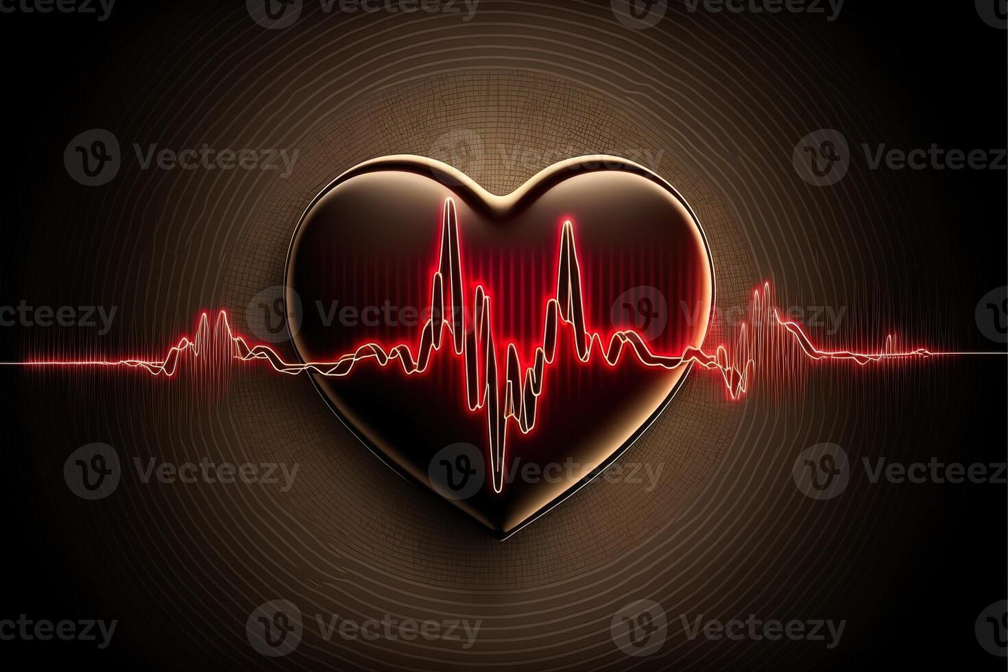 Background with a heart with the heartbeat monitor line, Heart and heartbeat symbol. photo