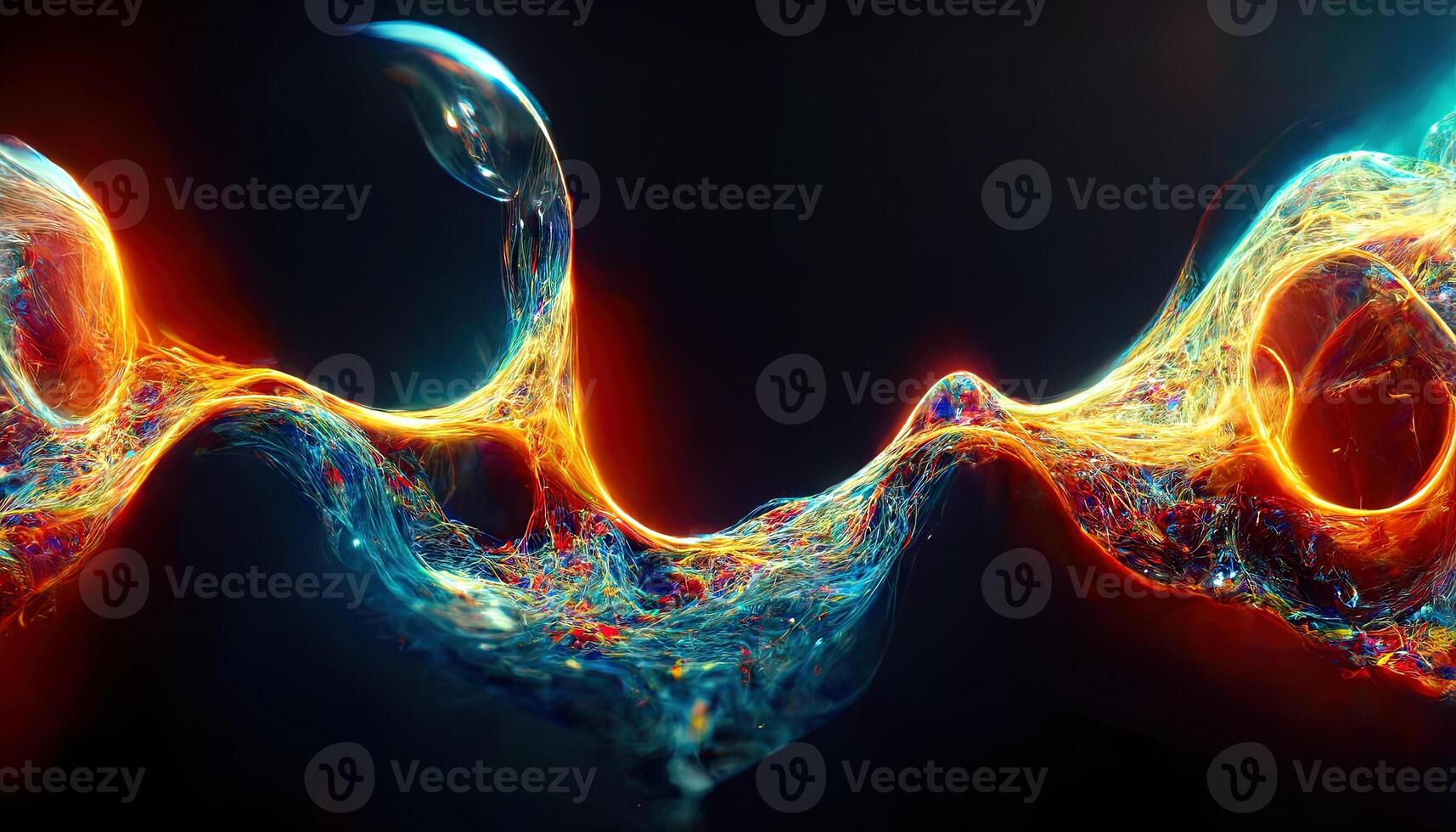 Illusion or dream, innovation or exploration, technology or sci fi. Physics quantum fluctuations 8k octane rendered ultra realistic. Digital art banner for game or movie. photo