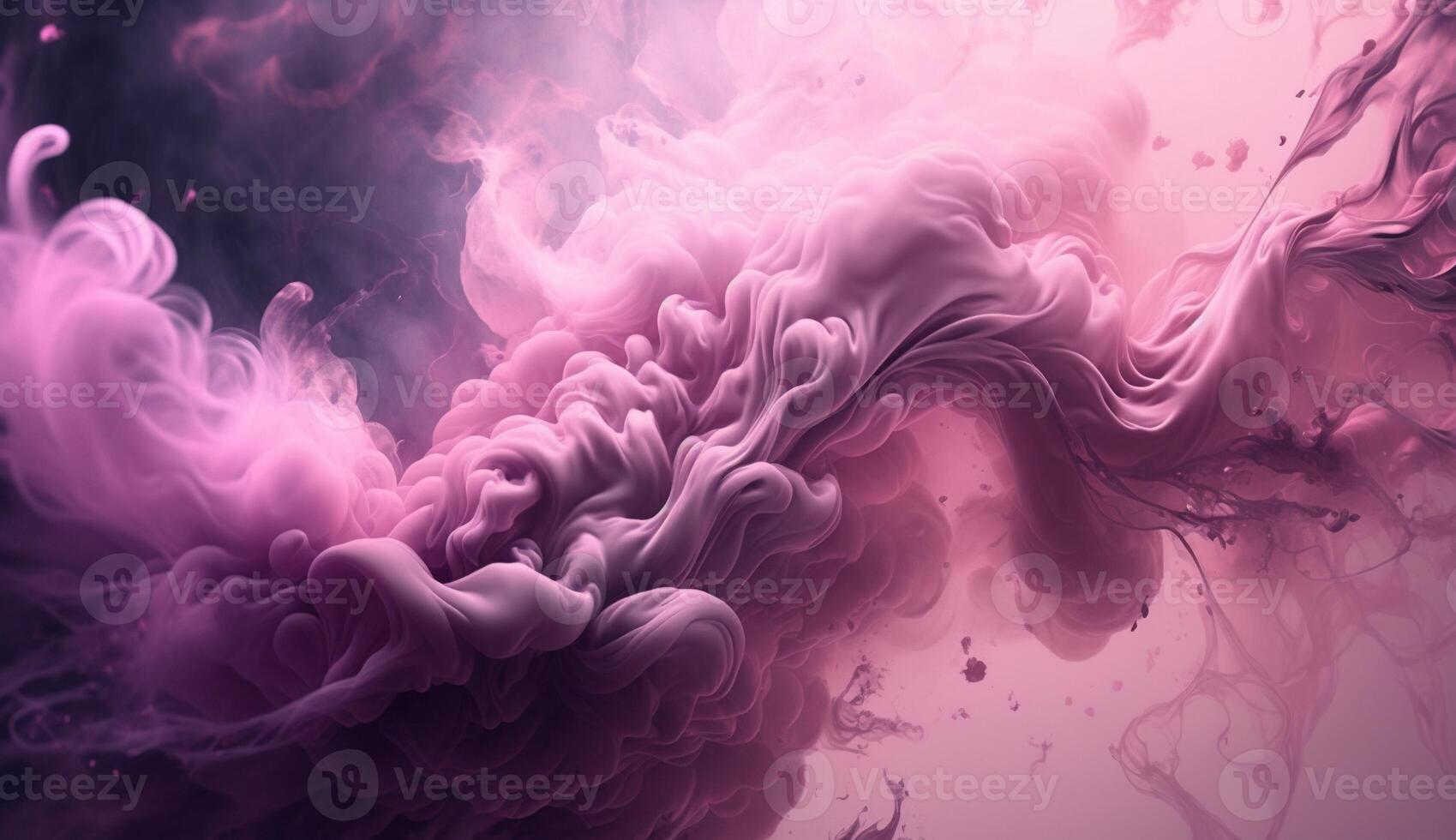 , Flowing light pink, viva magenta smoke with splashes. Soft fluid banner, spring female mood, 3D effect, modern macro realistic abstract background illustration, ink in water effect. photo