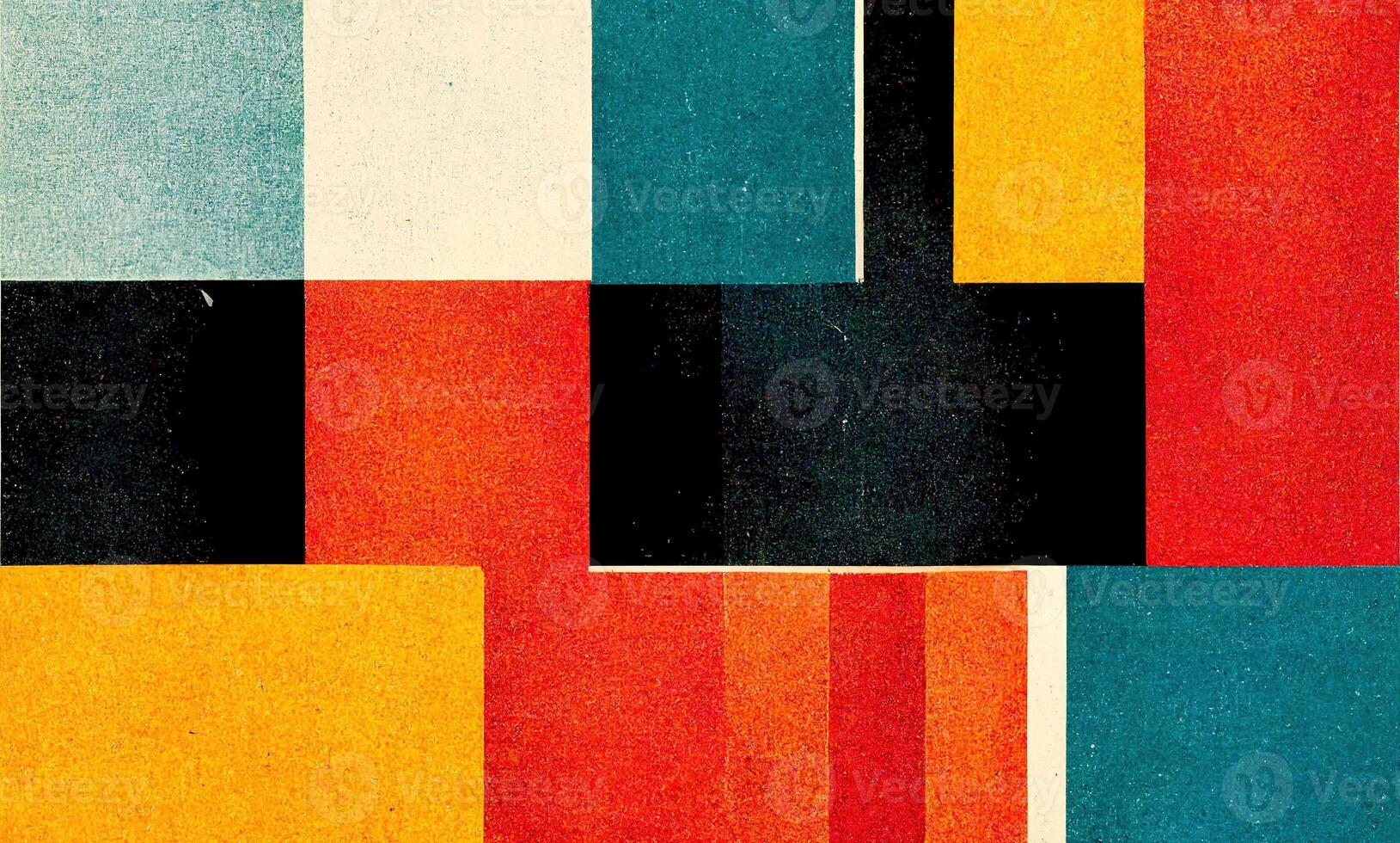 , abstract Bauhaus style background with grainy paper texture. Trendy contemporary minimal 20s geometric design. Digital art. photo