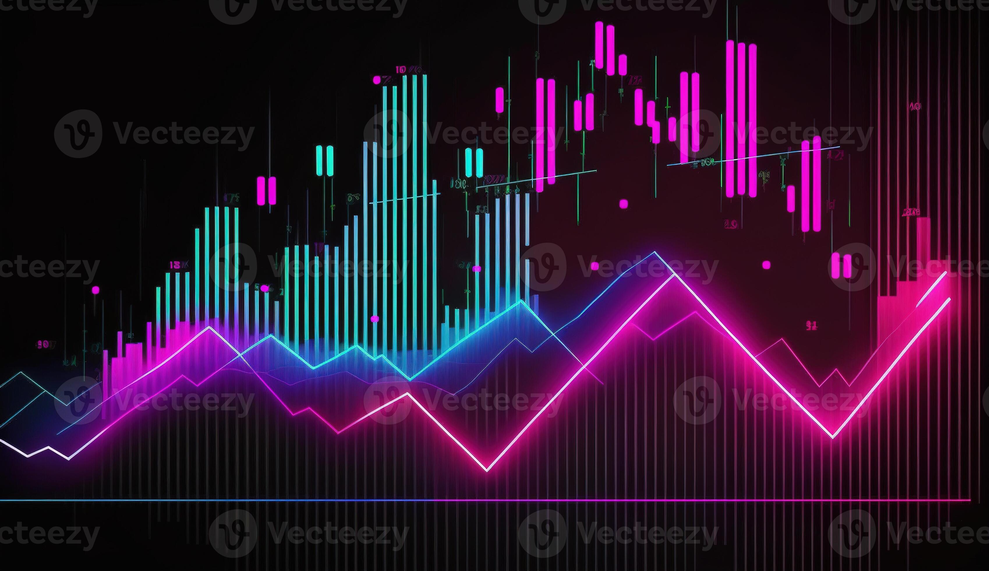 Generative AI, stock Market Chart Lines, Financial Graph On Technology