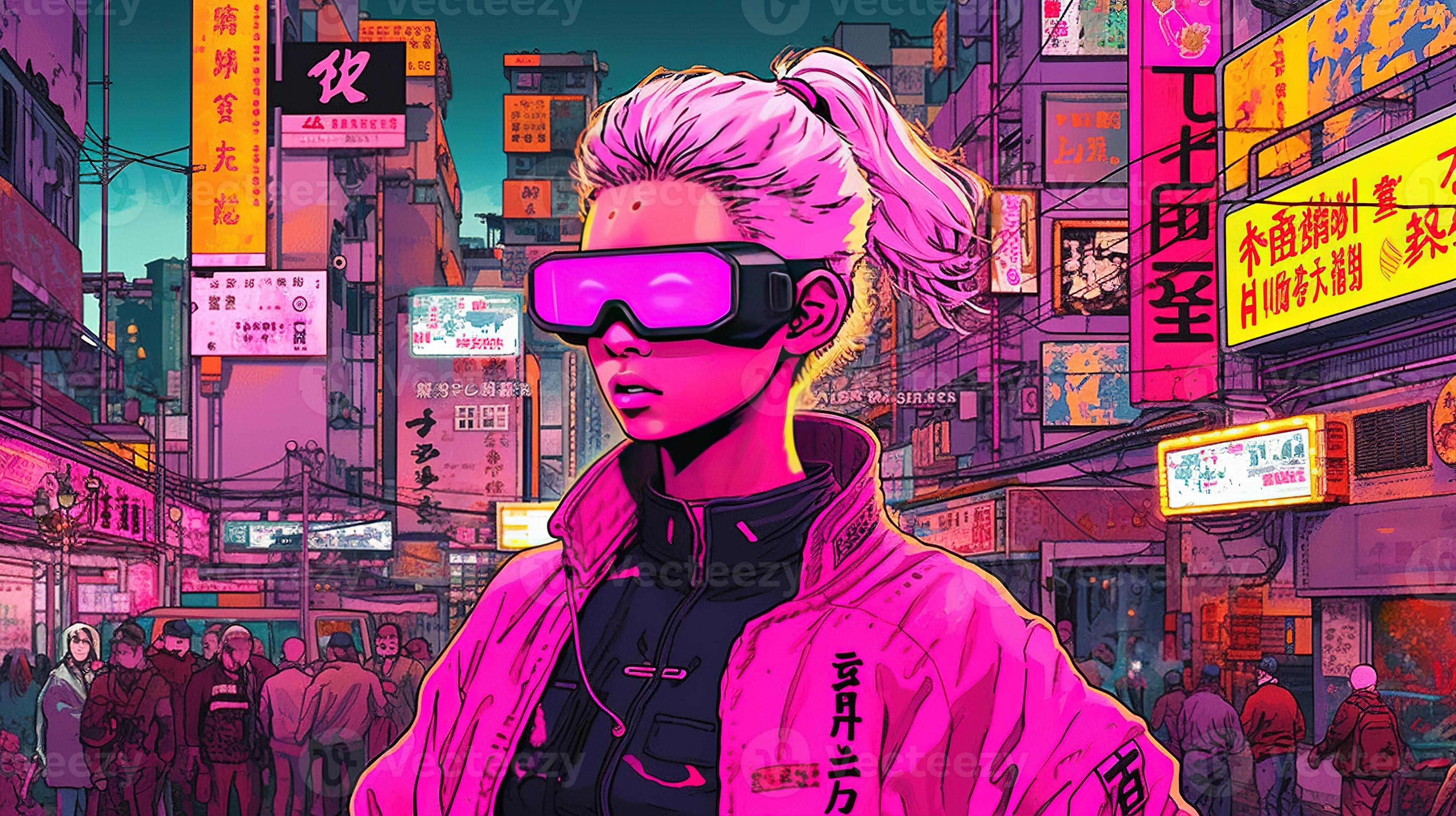 Custom I will create cyberpunk anime style illustration for you Art  Commission | Sketchmob