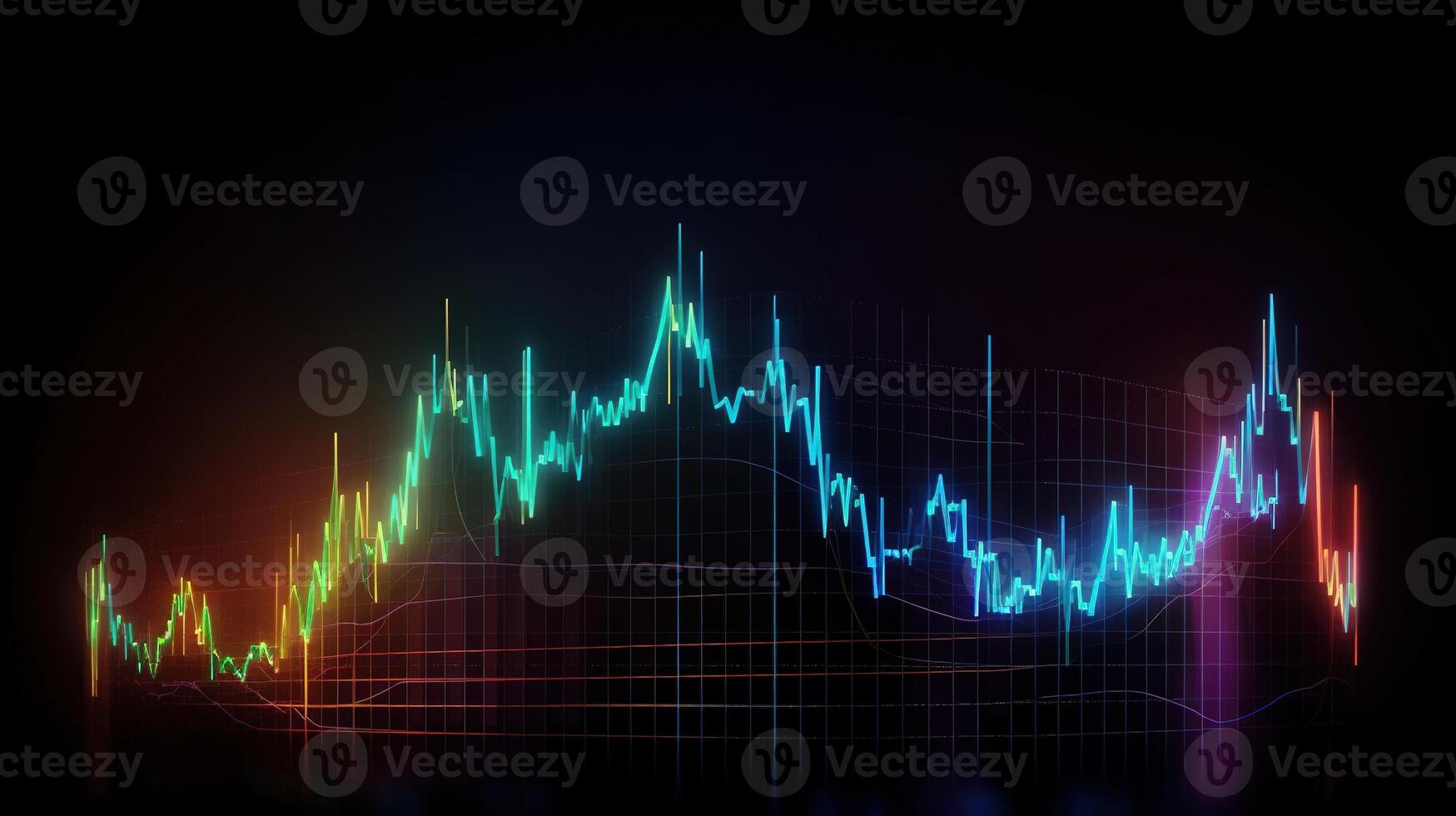 , stock market chart lines, financial graph on technology abstract background represent financial crisis, financial meltdown. Technology concept, trading market concept. photo