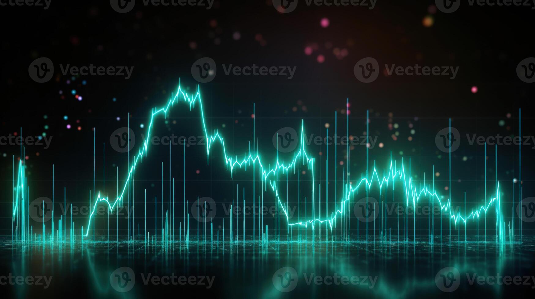, stock market chart lines, financial graph on technology abstract background represent financial crisis, financial meltdown. Technology concept, trading market concept. photo