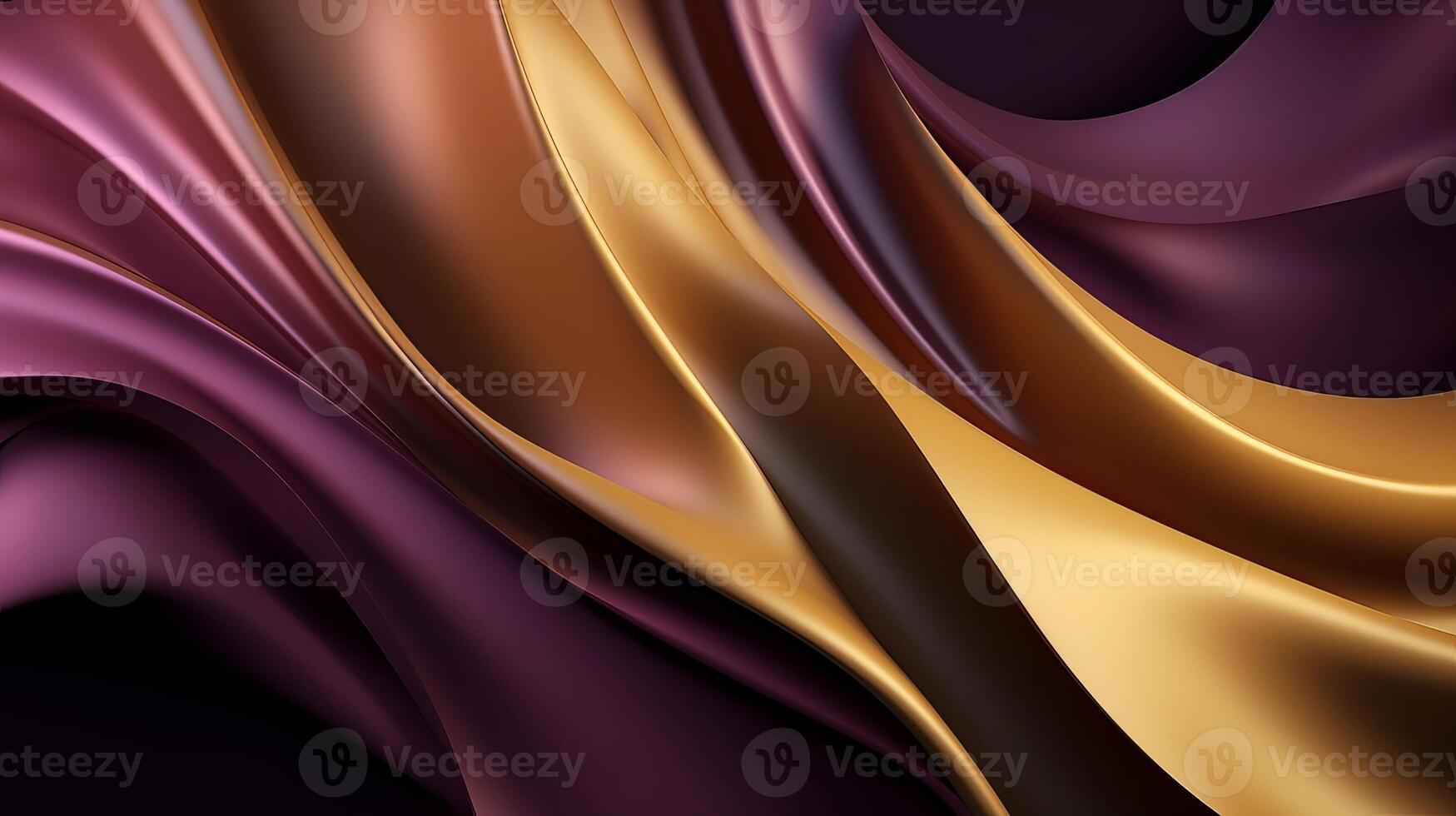 Hypothetical Establishment with Wave Shinning Gold and Purple Point Silk Surface. photo