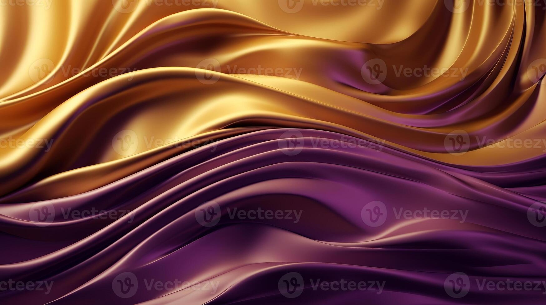 Theoretical Establishment with Wave Shinning Gold and Purple Point Silk Surface. photo