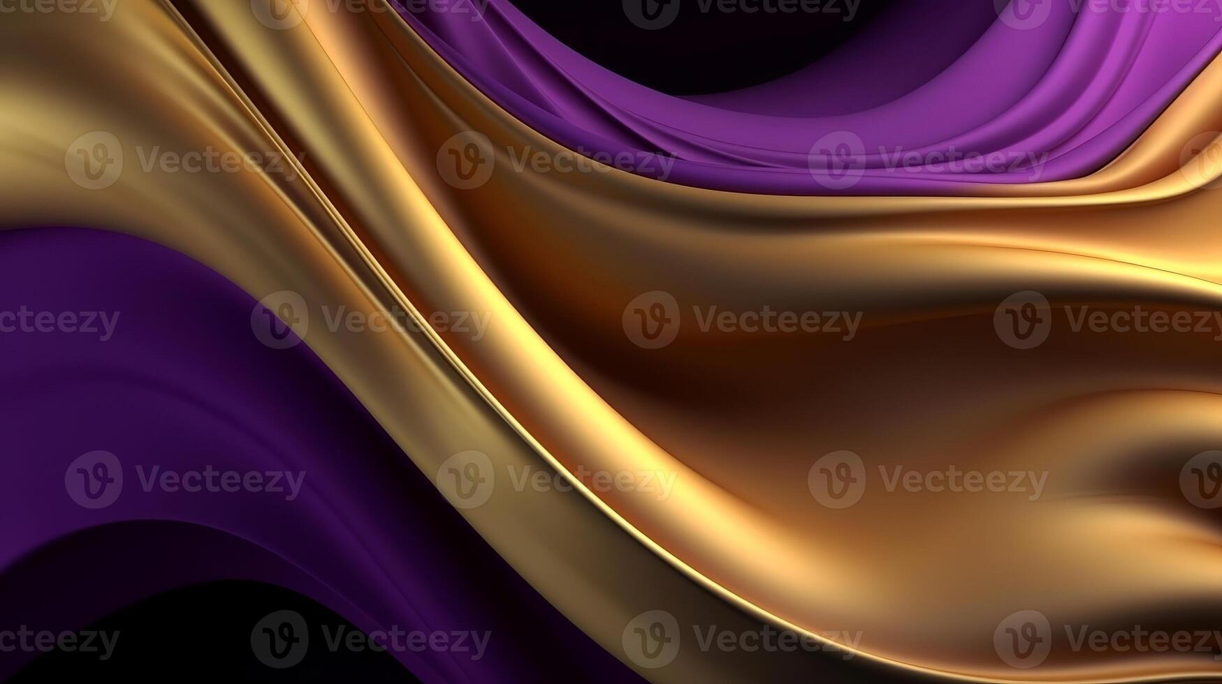 Theoretical Establishment with Wave Shinning Gold and Purple Point Silk Surface. photo