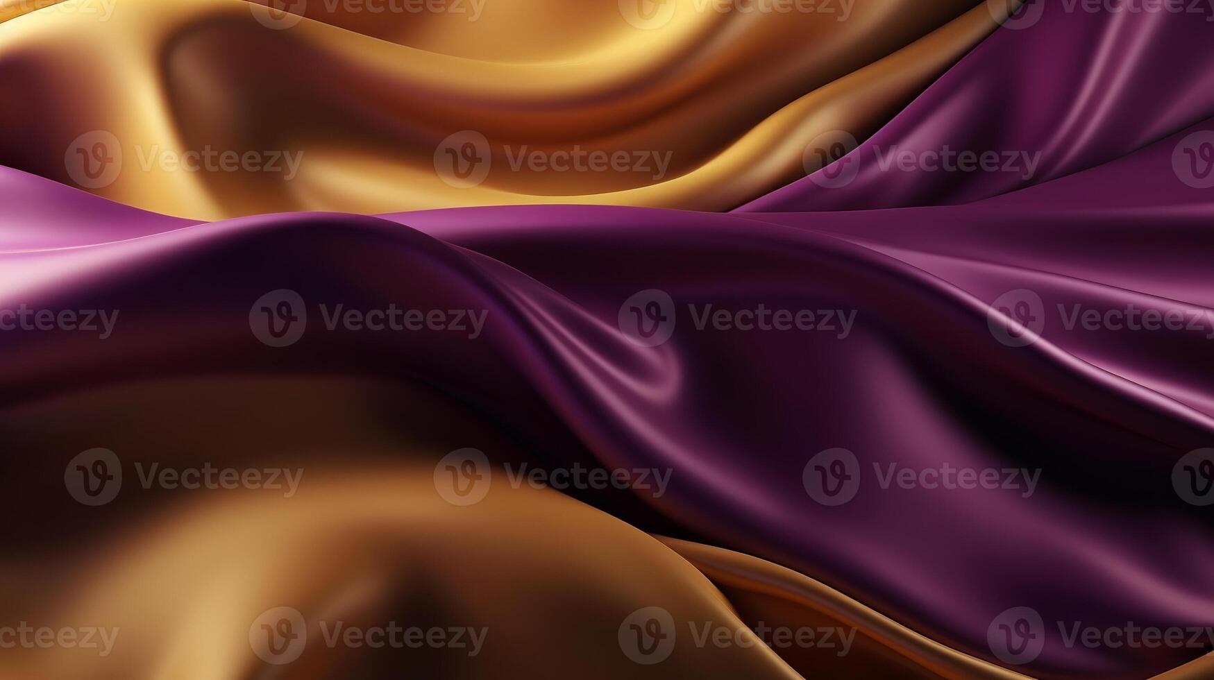 Hypothetical Establishment with Wave Shinning Gold and Purple Point Silk Surface. photo