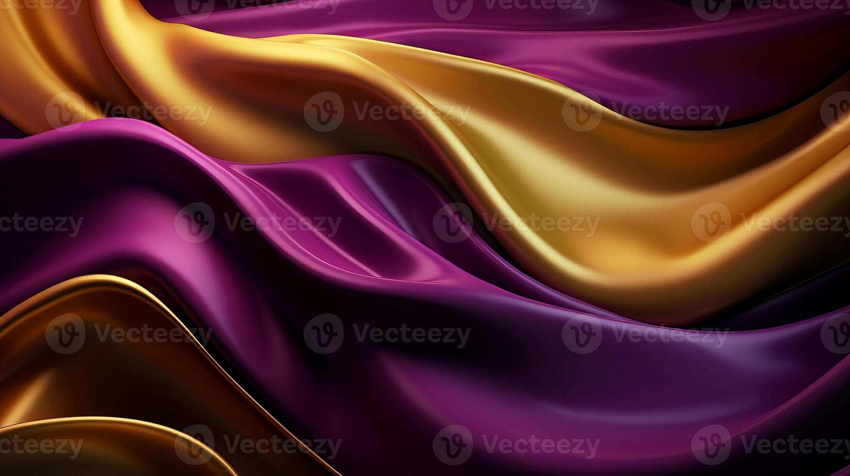 Theoretical Foundation with Wave Shinning Gold and Purple Point Silk Surface. photo