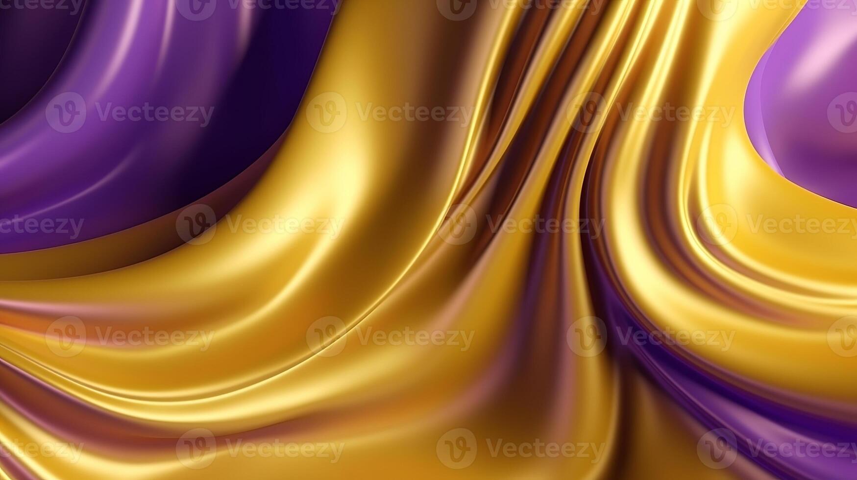 Theoretical Foundation with Wave Shinning Gold and Purple Point Silk Surface. photo