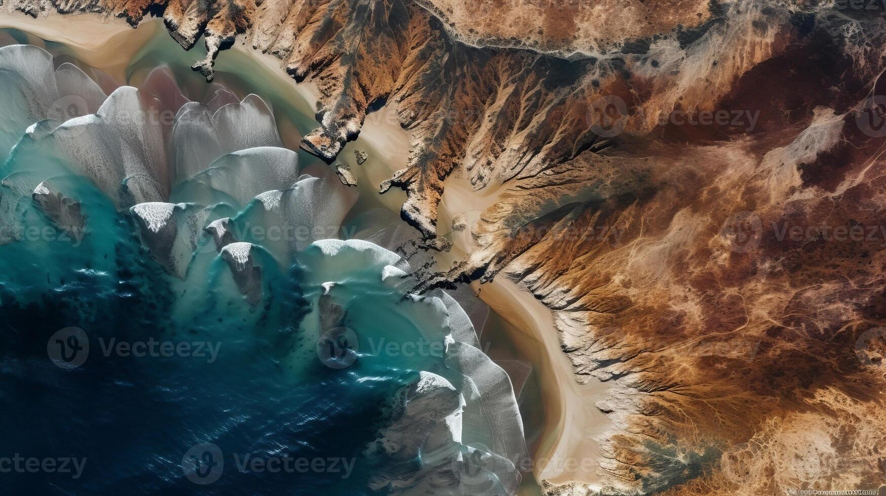Flunky picture of a coast in Spain. Creative resource, photo