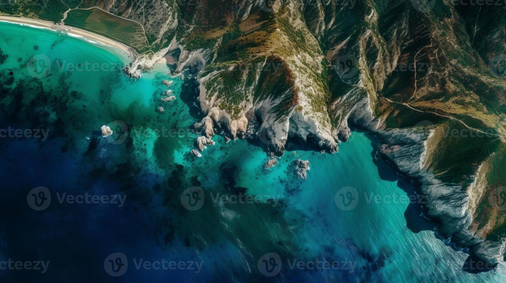 Flunky picture of a coast in Spain. Creative resource, photo
