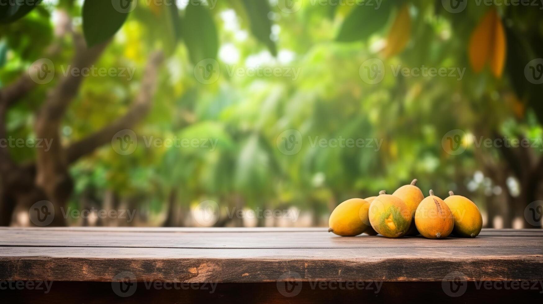 Cleanse wooden table specific of time as of late mango tree establishment. Creative resource, photo