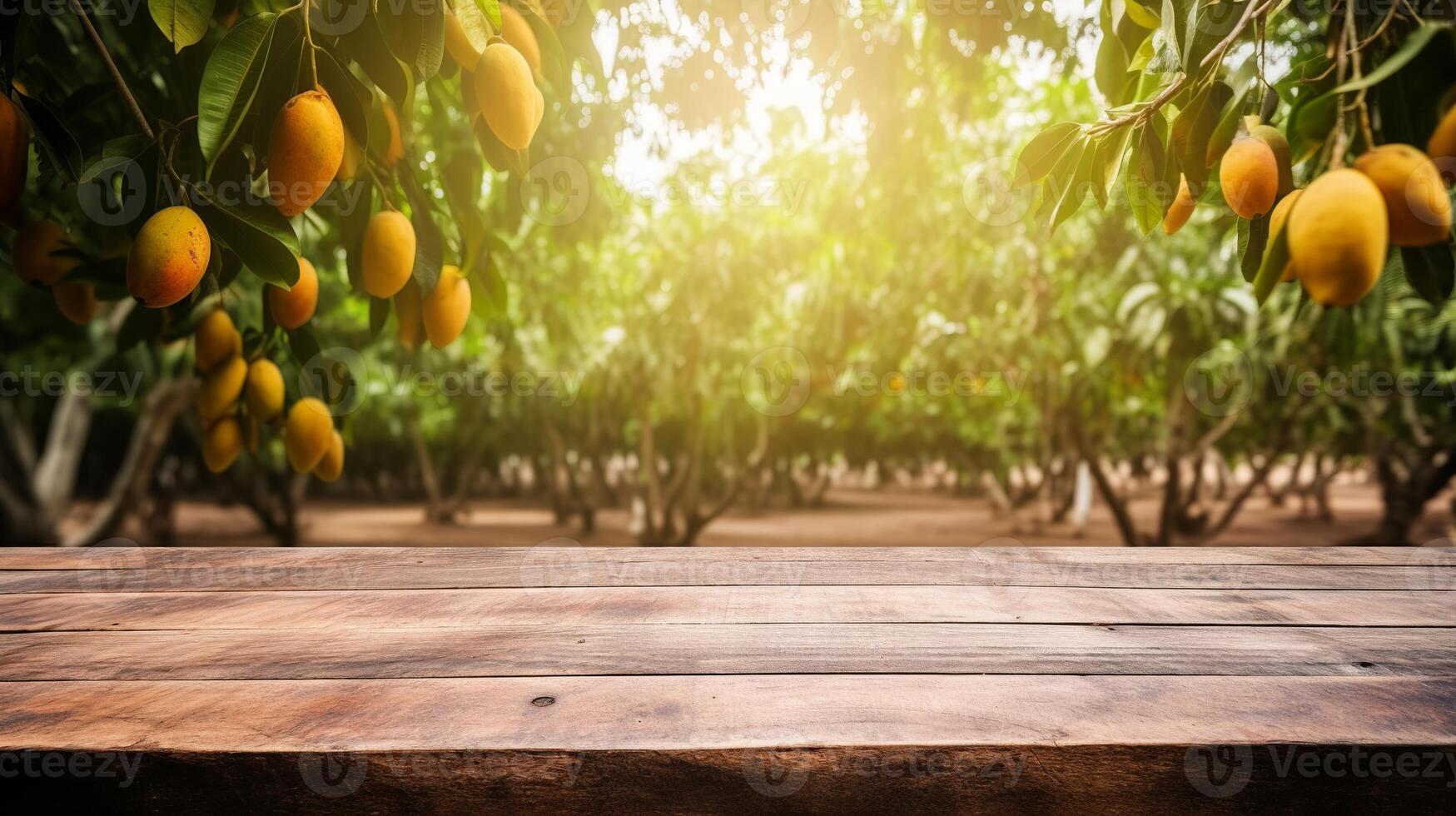 Cleanse wooden table specific of time as of late mango tree establishment. Creative resource, photo