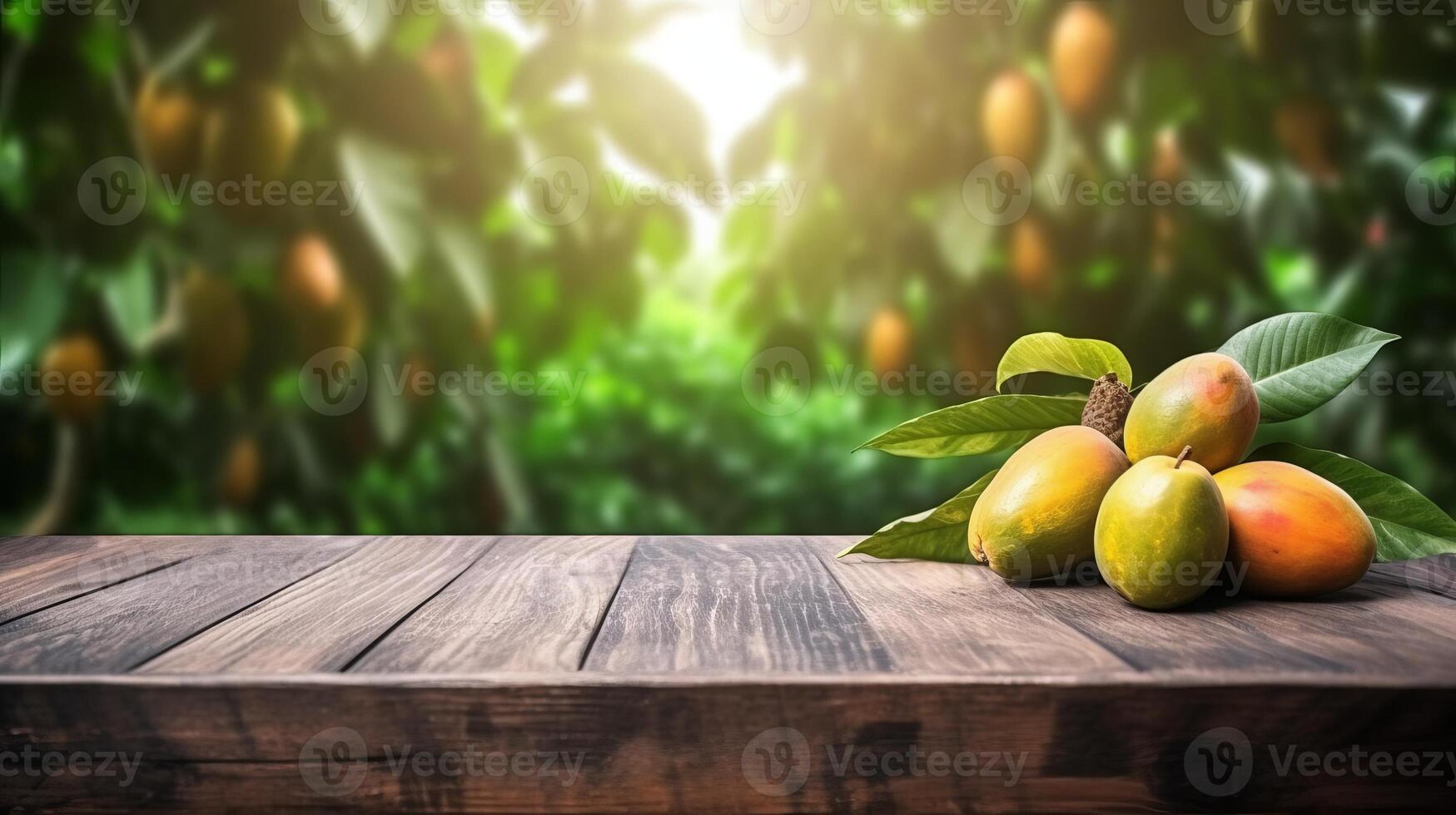 Cleanse wooden table specific of time as of late mango tree establishment. Creative resource, photo