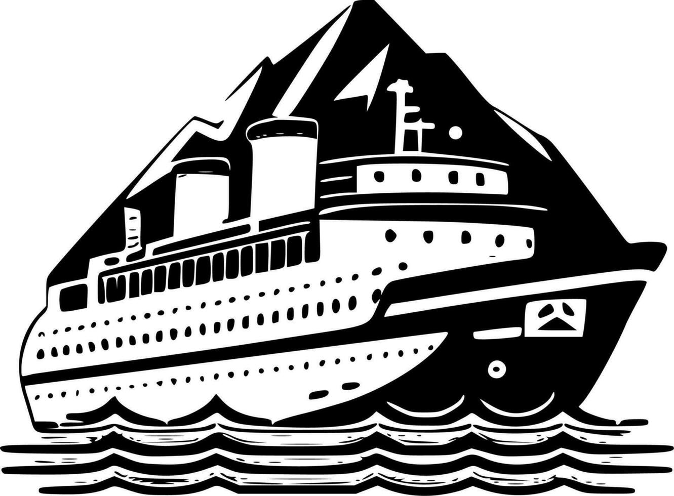 Cruise, Minimalist and Simple Silhouette - Vector illustration