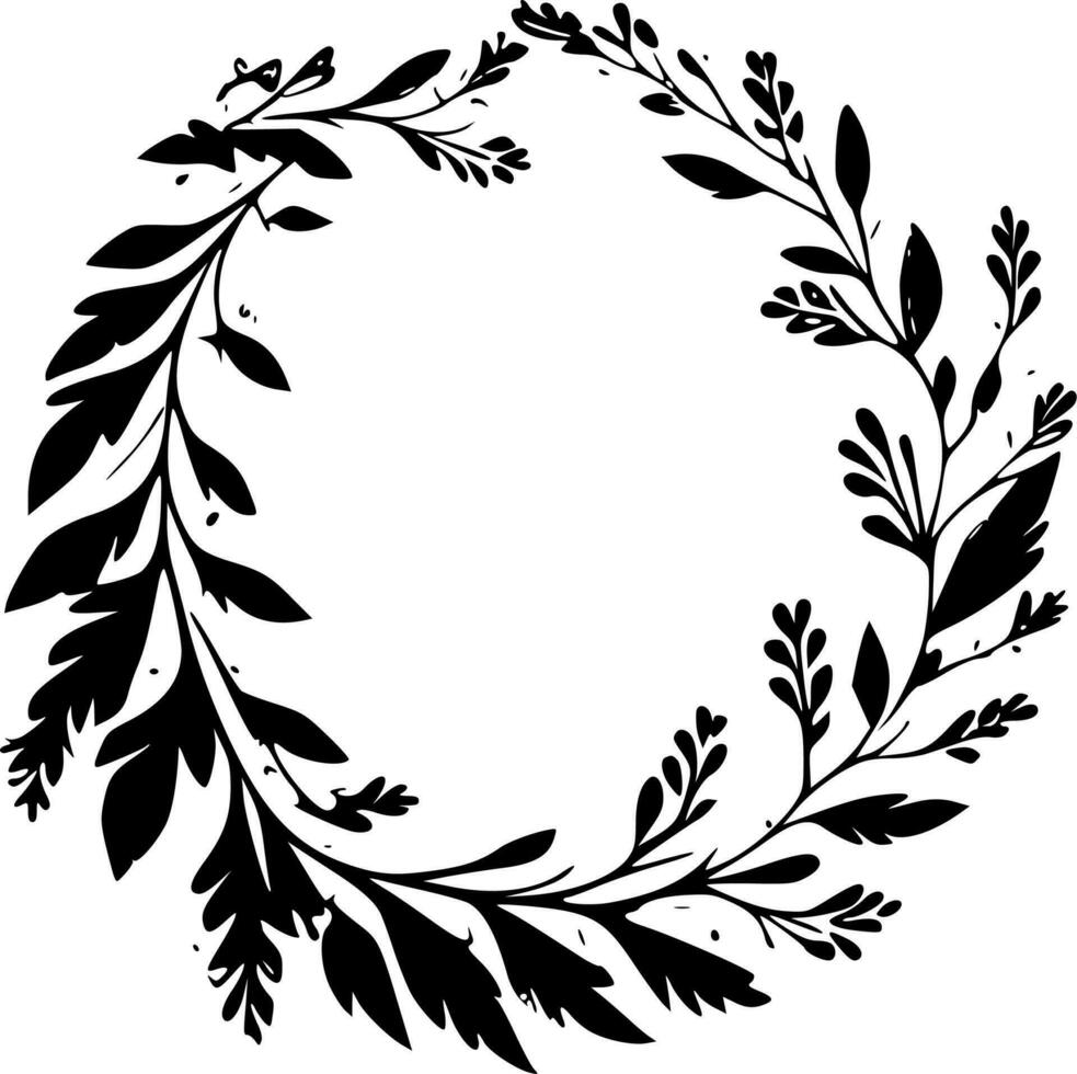 Wreath - Minimalist and Flat Logo - Vector illustration