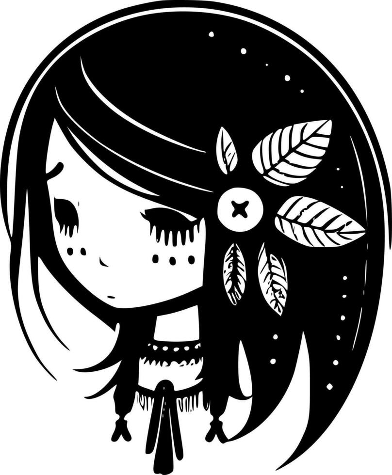 boho, negro y blanco vector ilustración