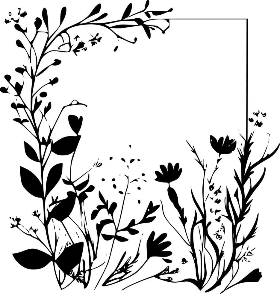 Floral Border - Minimalist and Flat Logo - Vector illustration