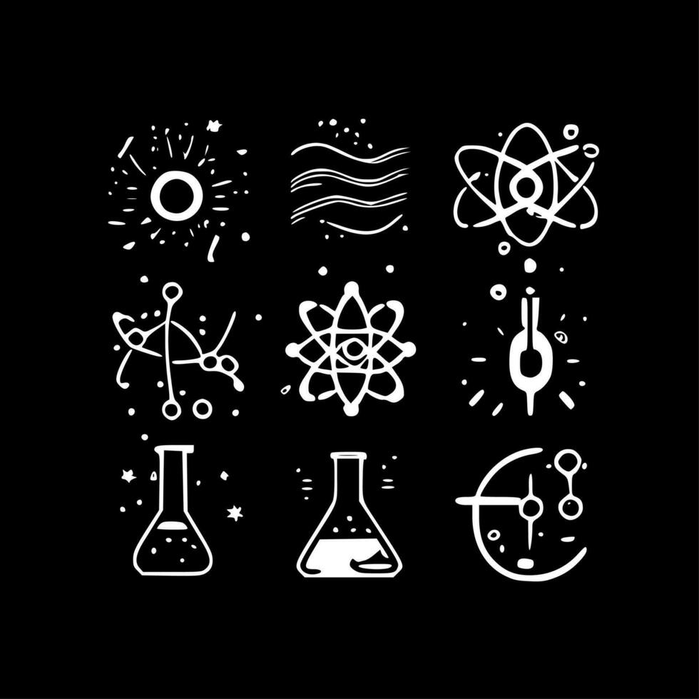 Science, Black and White Vector illustration
