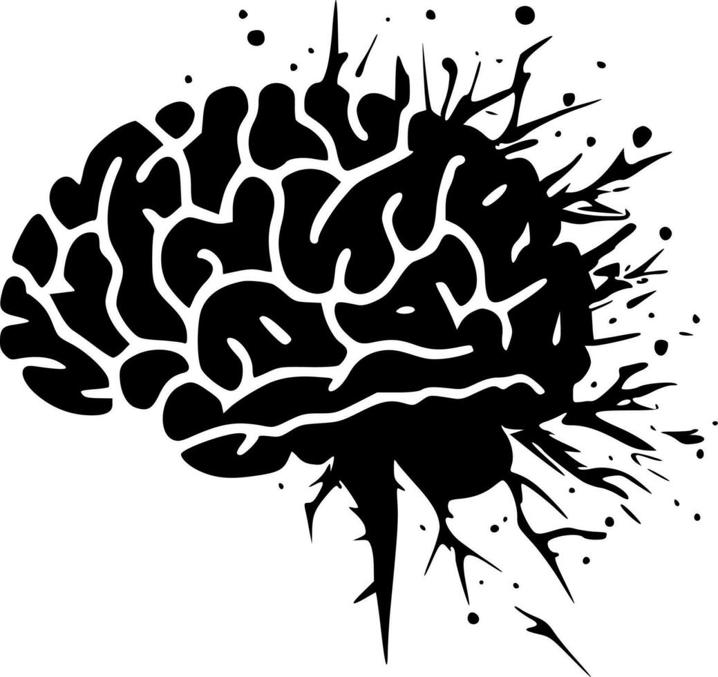 Brain, Minimalist and Simple Silhouette - Vector illustration