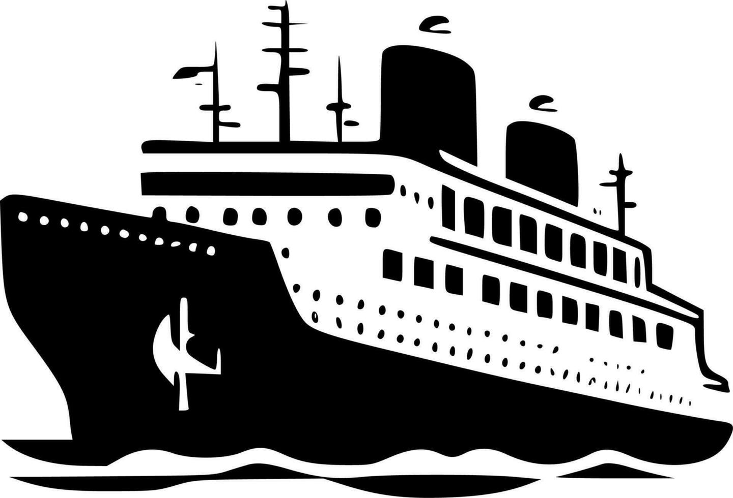 Cruise Ship - Minimalist and Flat Logo - Vector illustration