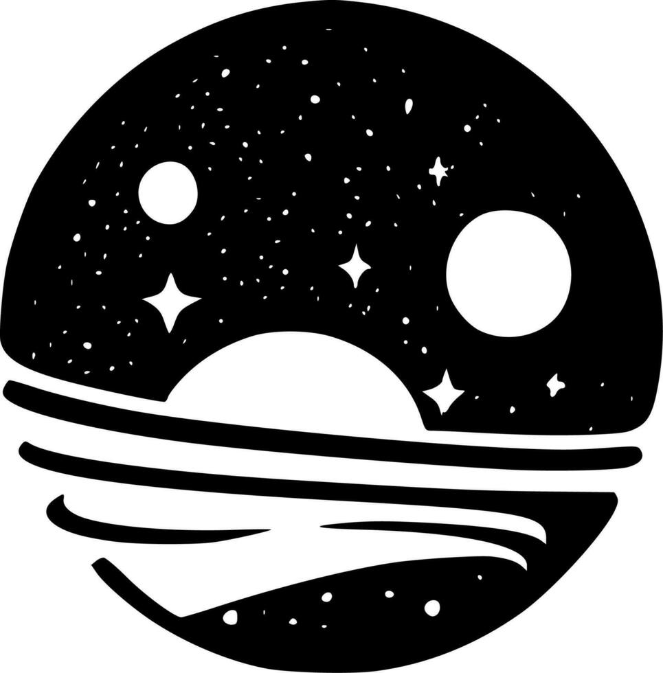 Galaxy, Minimalist and Simple Silhouette - Vector illustration