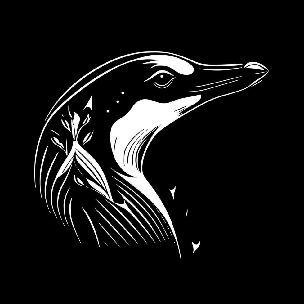 Penguin - Black and White Isolated Icon - Vector illustration