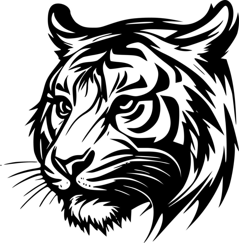 Tiger, Minimalist and Simple Silhouette - Vector illustration