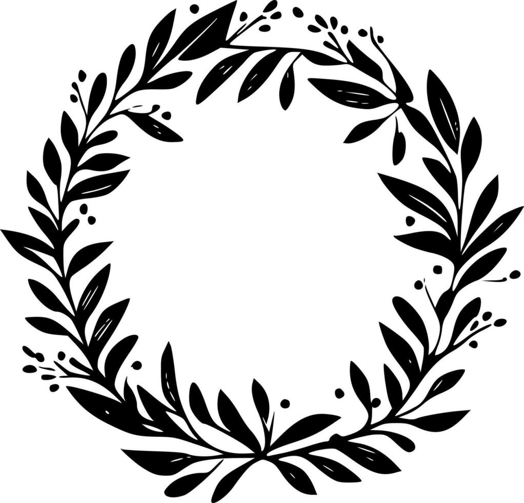Wreath - Minimalist and Flat Logo - Vector illustration