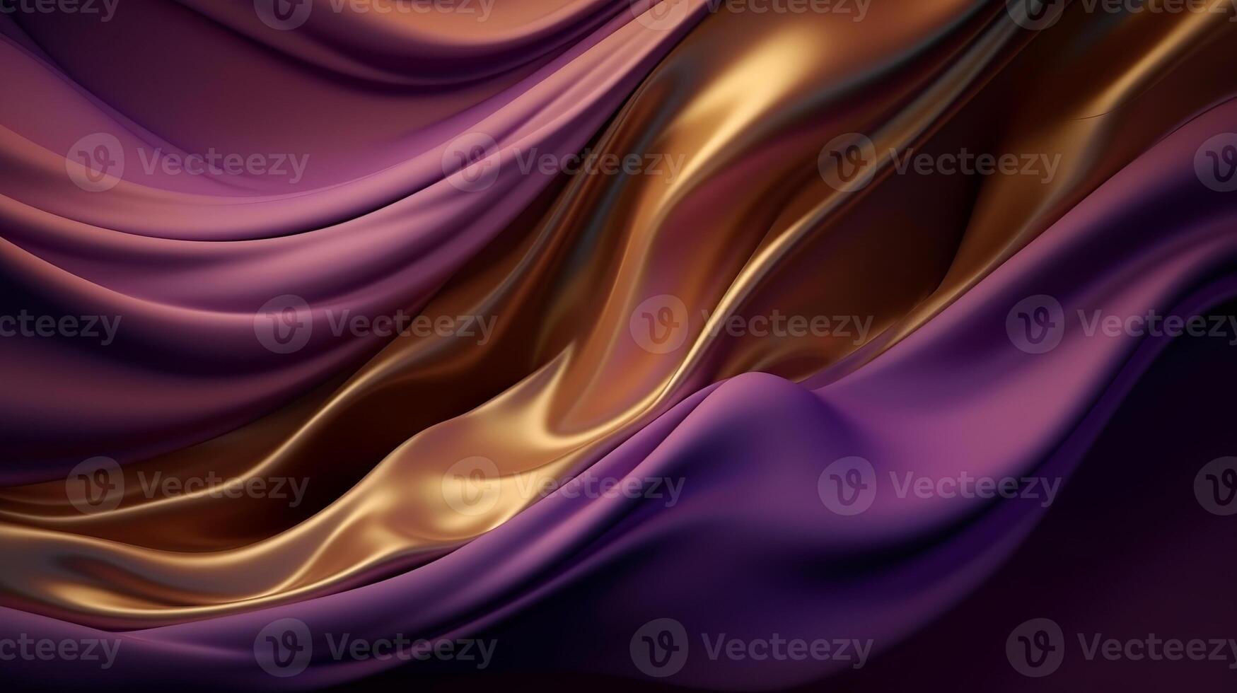 Theoretical Establishment with Wave Shinning Gold and Purple Point Silk Surface. photo
