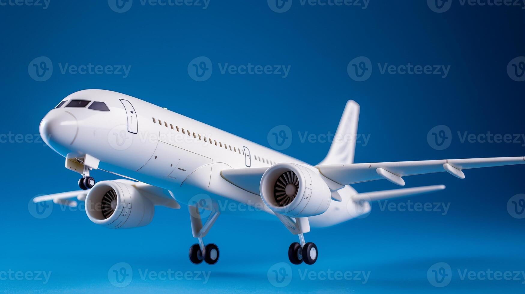 Close of white plane chart with clouds on blue establishment. Creative resource, photo