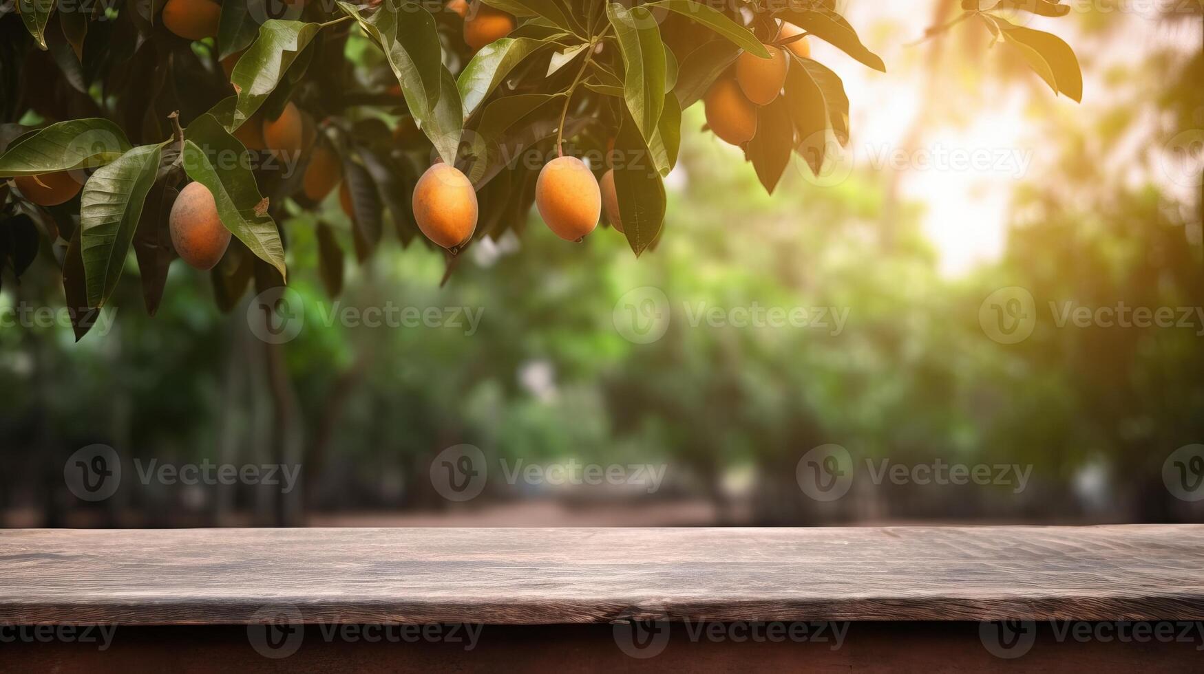 Cleanse wooden table specific of time as of late mango tree establishment. Creative resource, photo
