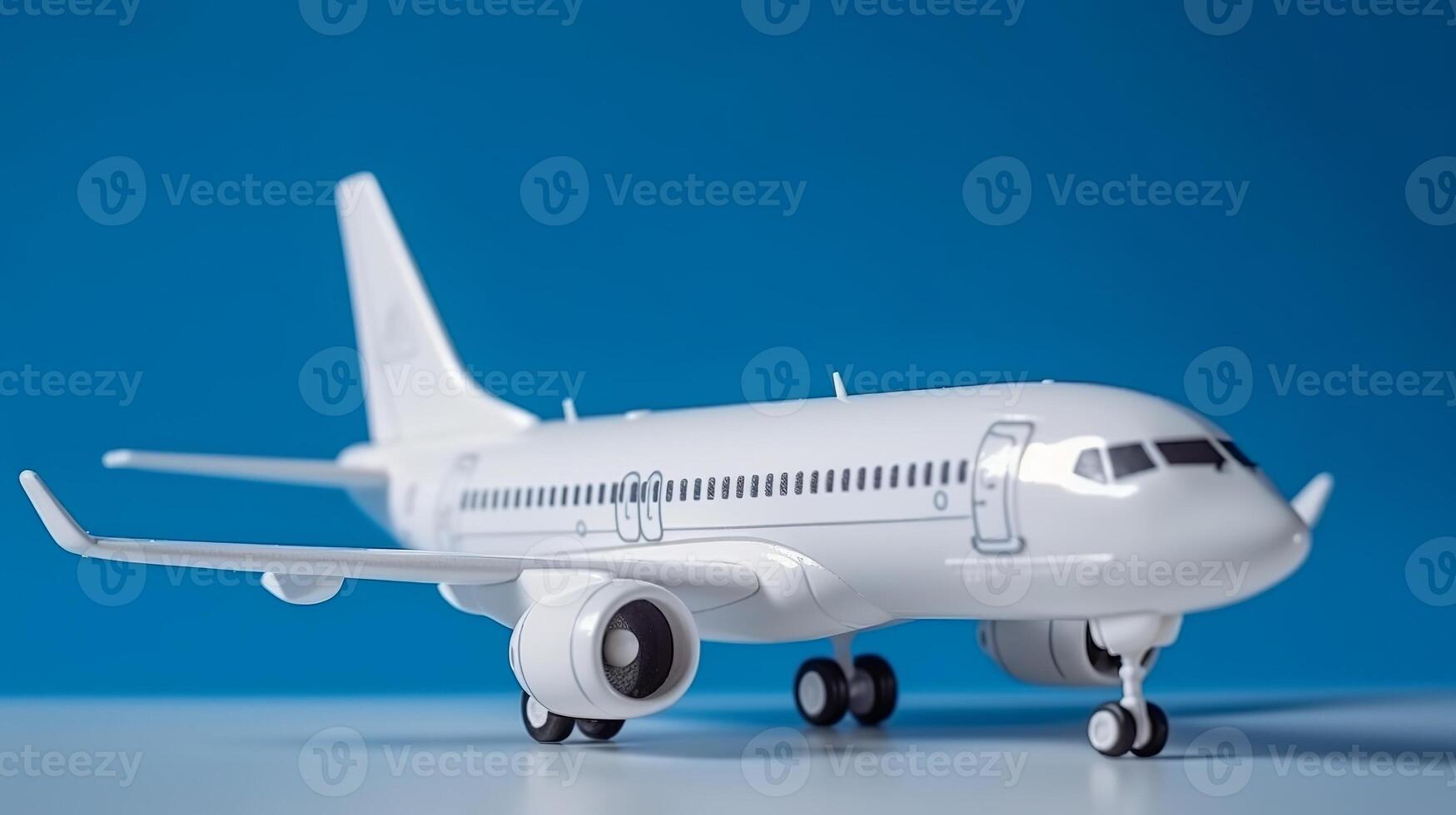 Close of white plane chart with clouds on blue establishment. Creative resource, photo