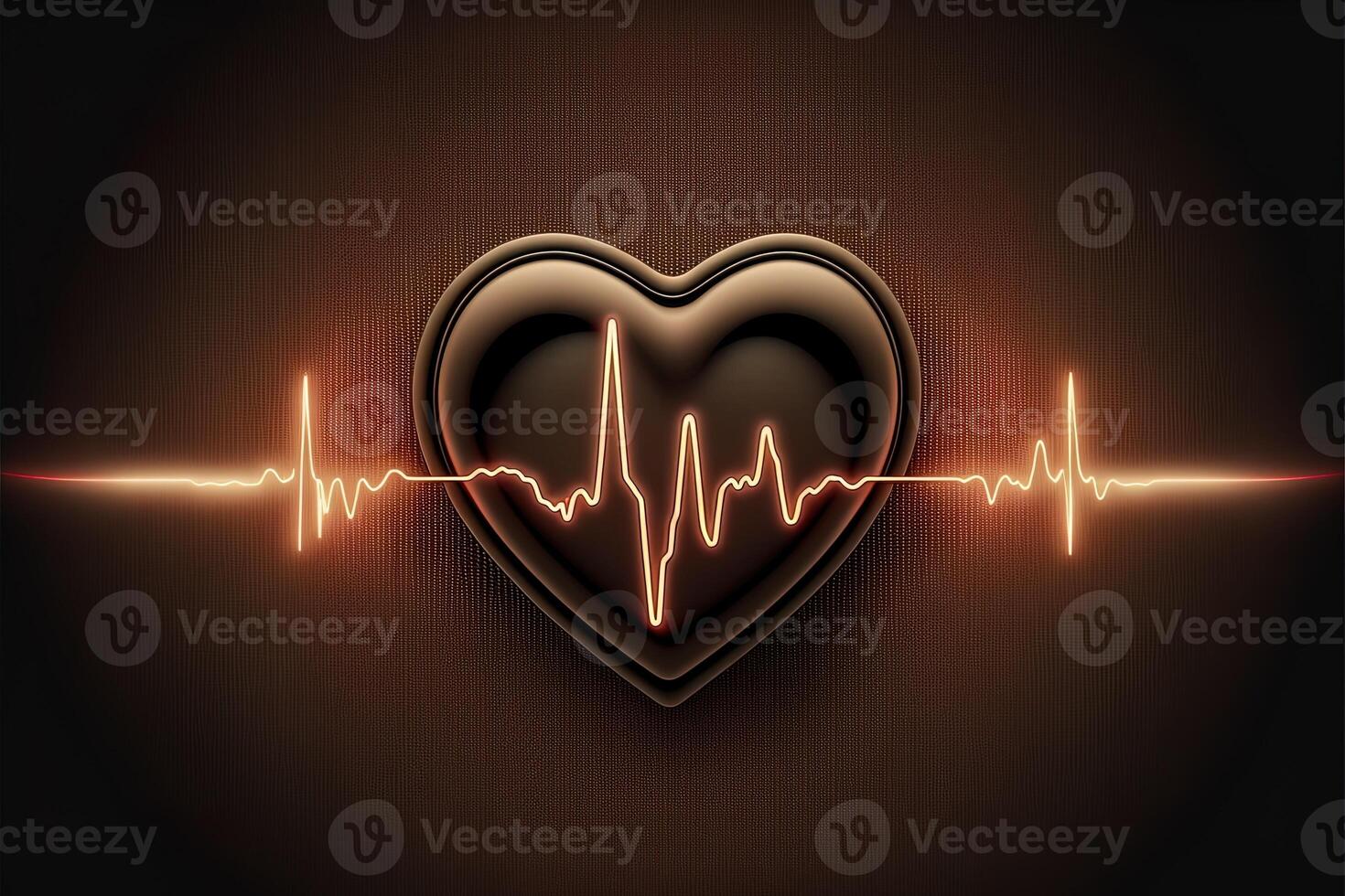 Background with a heart with the heartbeat monitor line, Heart and heartbeat symbol. photo