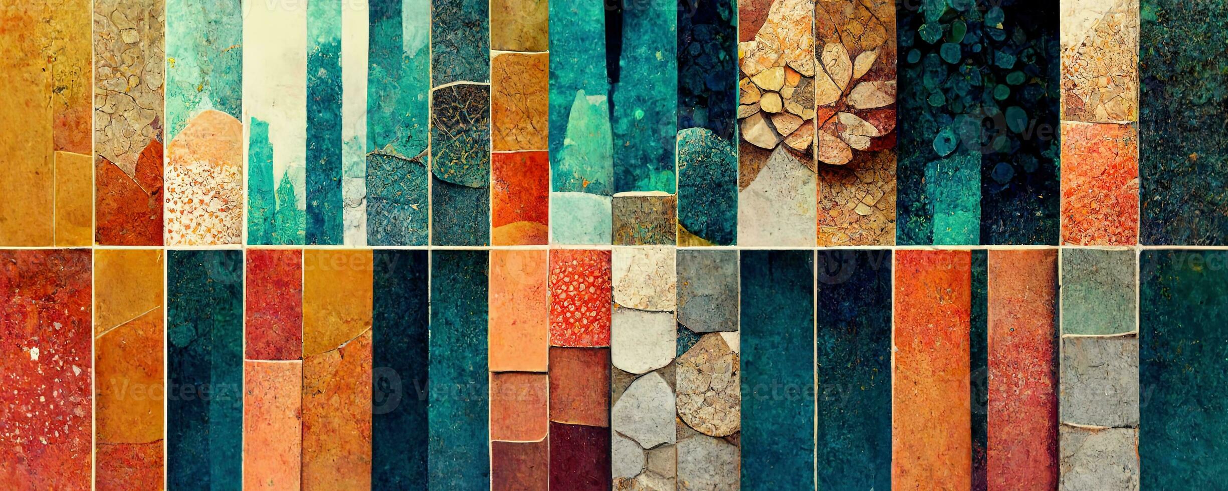 Artistic colorful mosaic pattern. Collage contemporary print with trendy decorative mosaic pattern with different colors, modern art. Banner concept photo