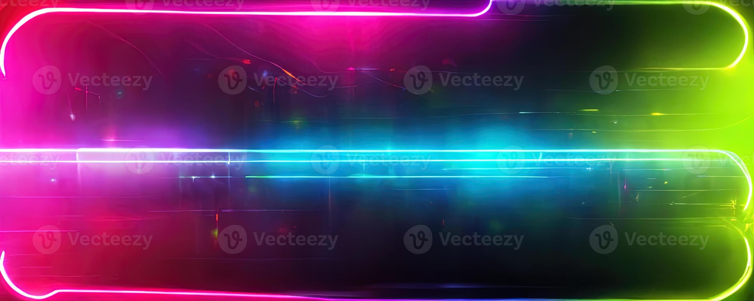 illustration of gaming background abstract, cyberpunk style of gamer wallpaper, neon glow light of sci-fi. Glowing iridescent neon lights for both light and dark backgrounds. photo