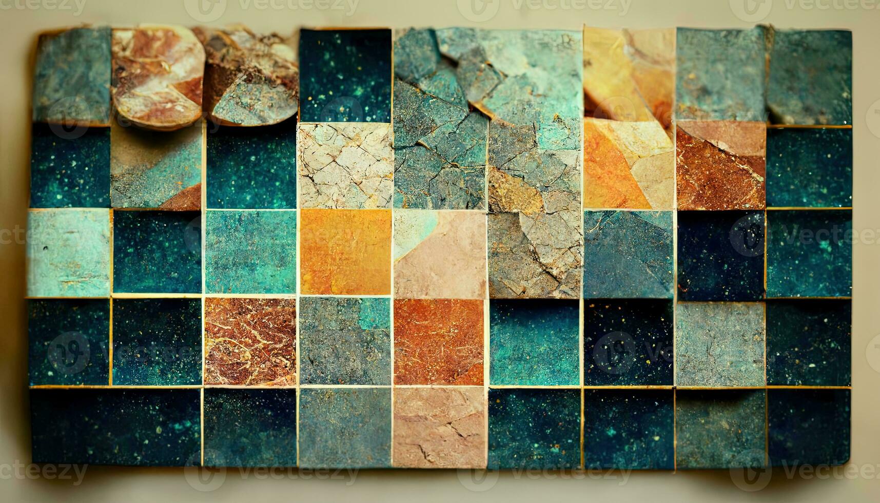 artístico vistoso mosaico modelo. collage contemporáneo impresión con de moda decorativo mosaico modelo con diferente colores, moderno Arte. bandera concepto foto