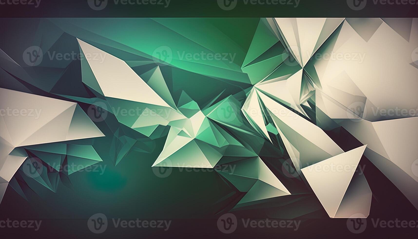Polygonal high resolution pattern for background, white and teal and green flares. Abstract hexagonal polygonal low poly triangular high resolution futuristic green energetic background photo