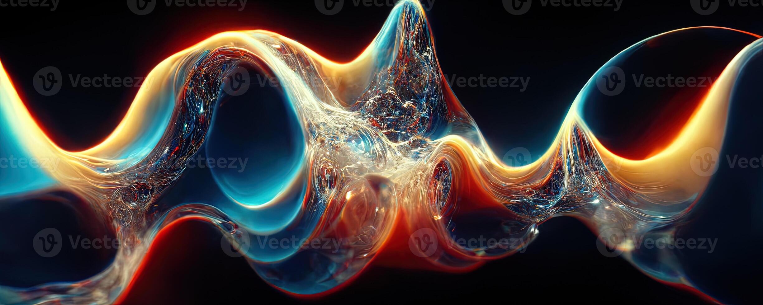 Illusion or dream, innovation or exploration, technology or sci fi. Physics quantum fluctuations 8k octane rendered ultra realistic. Digital art banner for game or movie. photo