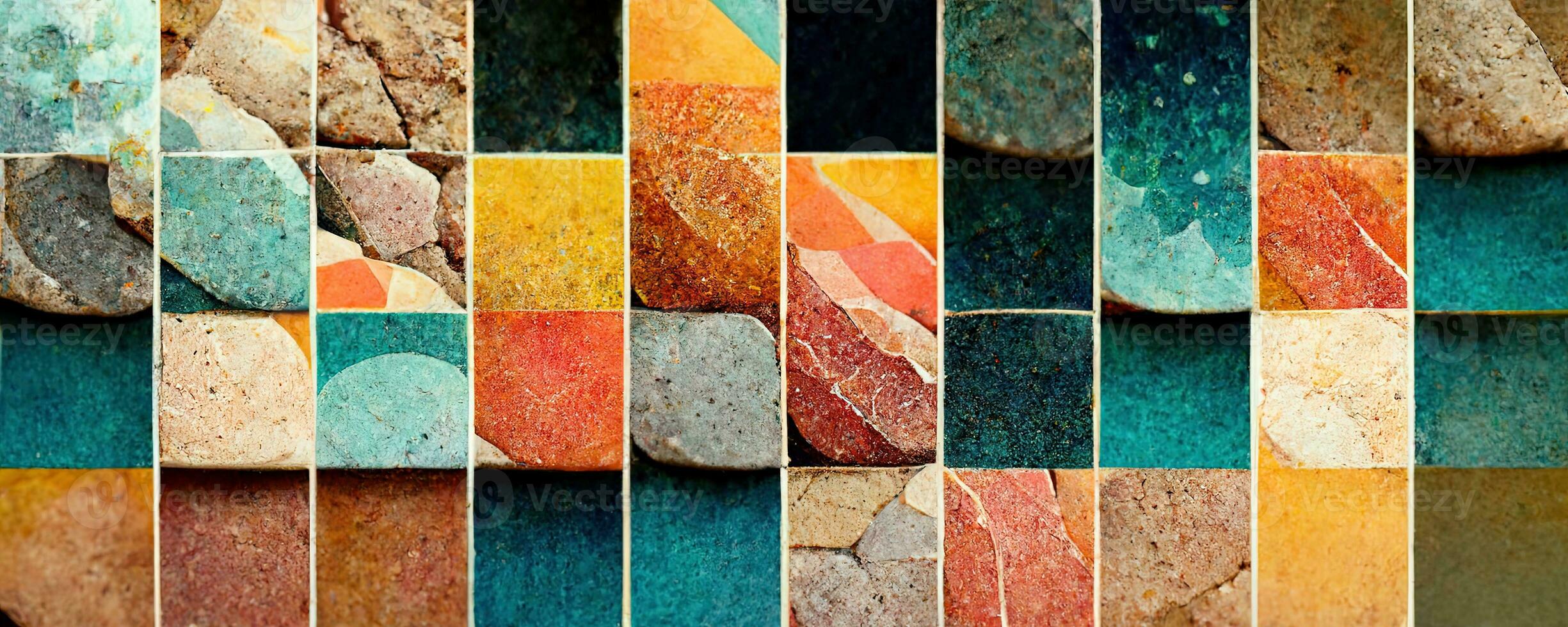 Artistic colorful mosaic pattern. Collage contemporary print with trendy decorative mosaic pattern with different colors, modern art. Banner concept photo