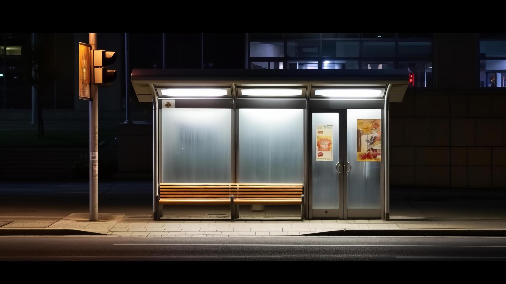 A bus stop mockup. Illustration photo