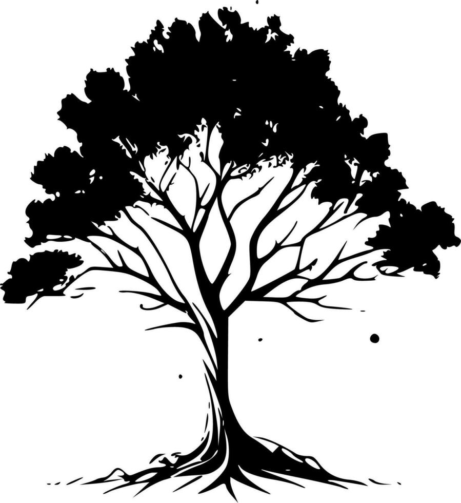 Tree, Black and White Vector illustration